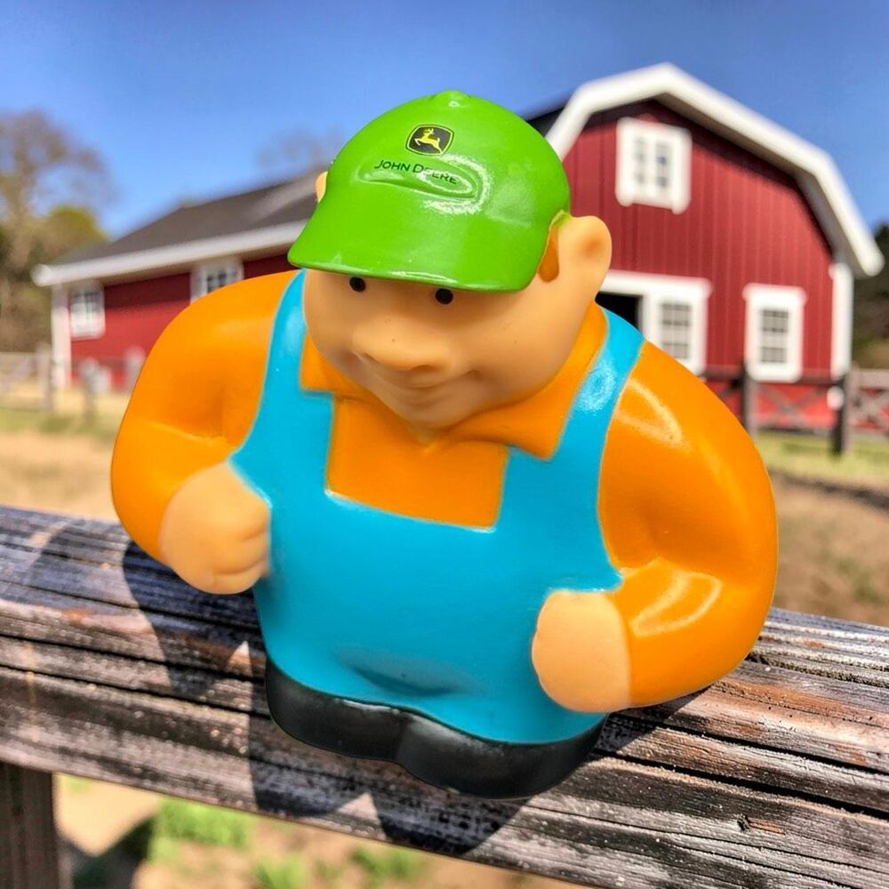 TOMY John Deere Figure Orange Shirt Green Hat Blue Overalls 2.5" A70